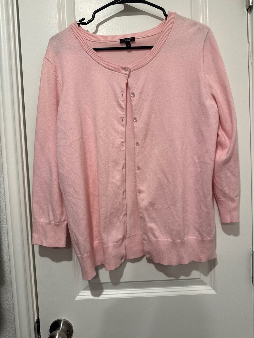 Talbots Women's Pink Button-Up Cardigan Sweater Size Large